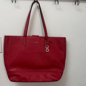 Cole Haan Vibrant Red Leather Tote